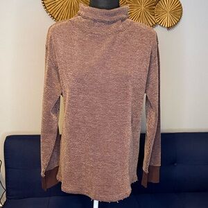 Brown Nike Yoga Turtleneck Therma-fit Waffle Knit Pull-over Sweater size Small